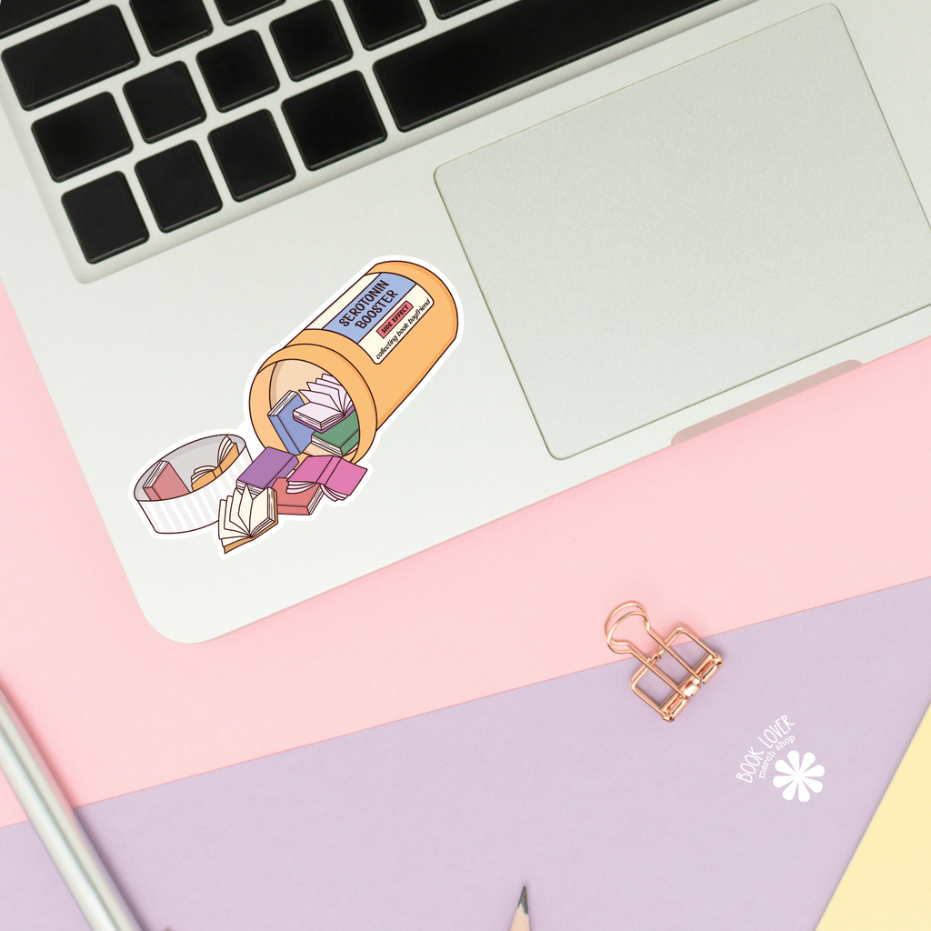 Serotonin Booster Stickers / Bookish Stickers / Book Lover: 3''