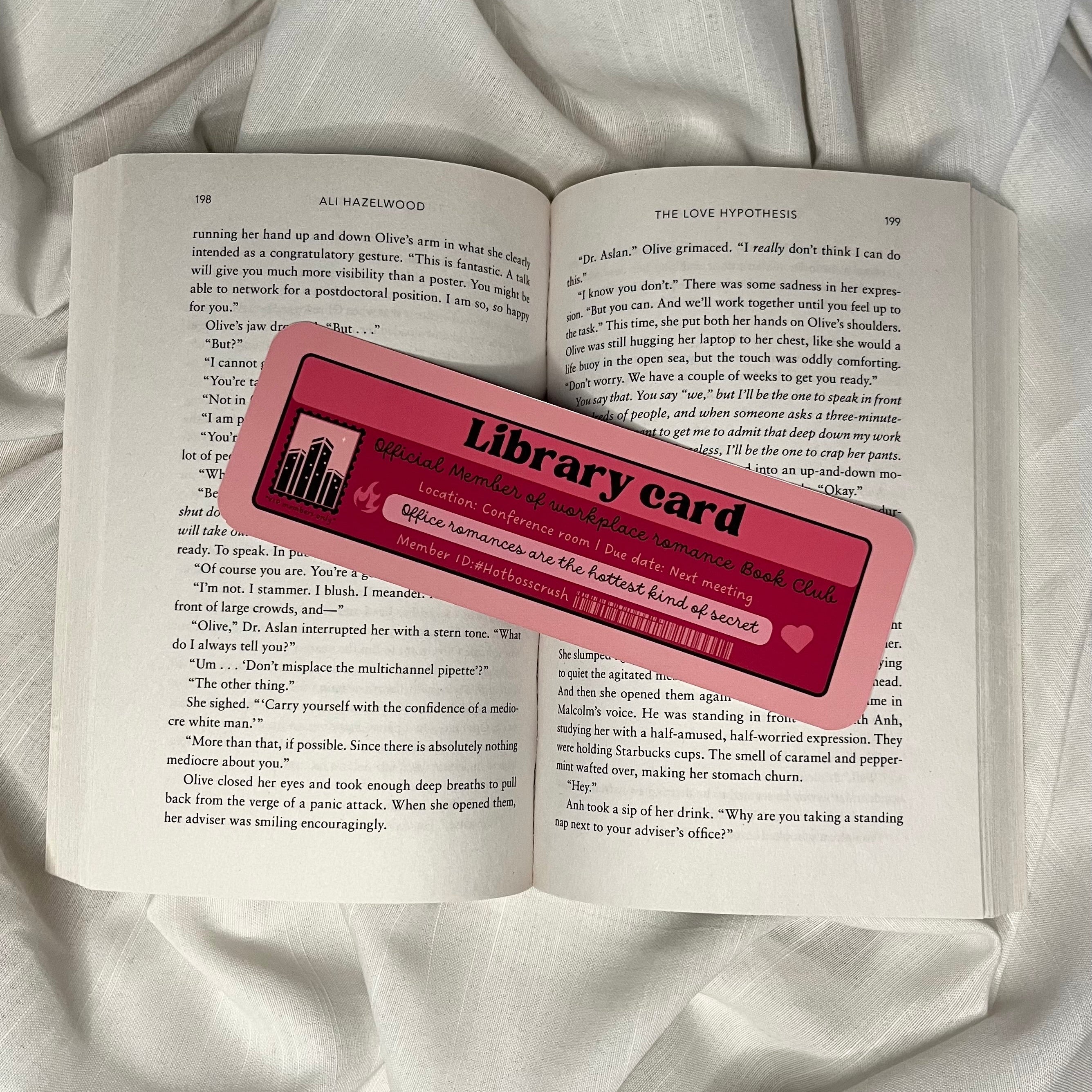 Workplace Romance Library Card Bookmark