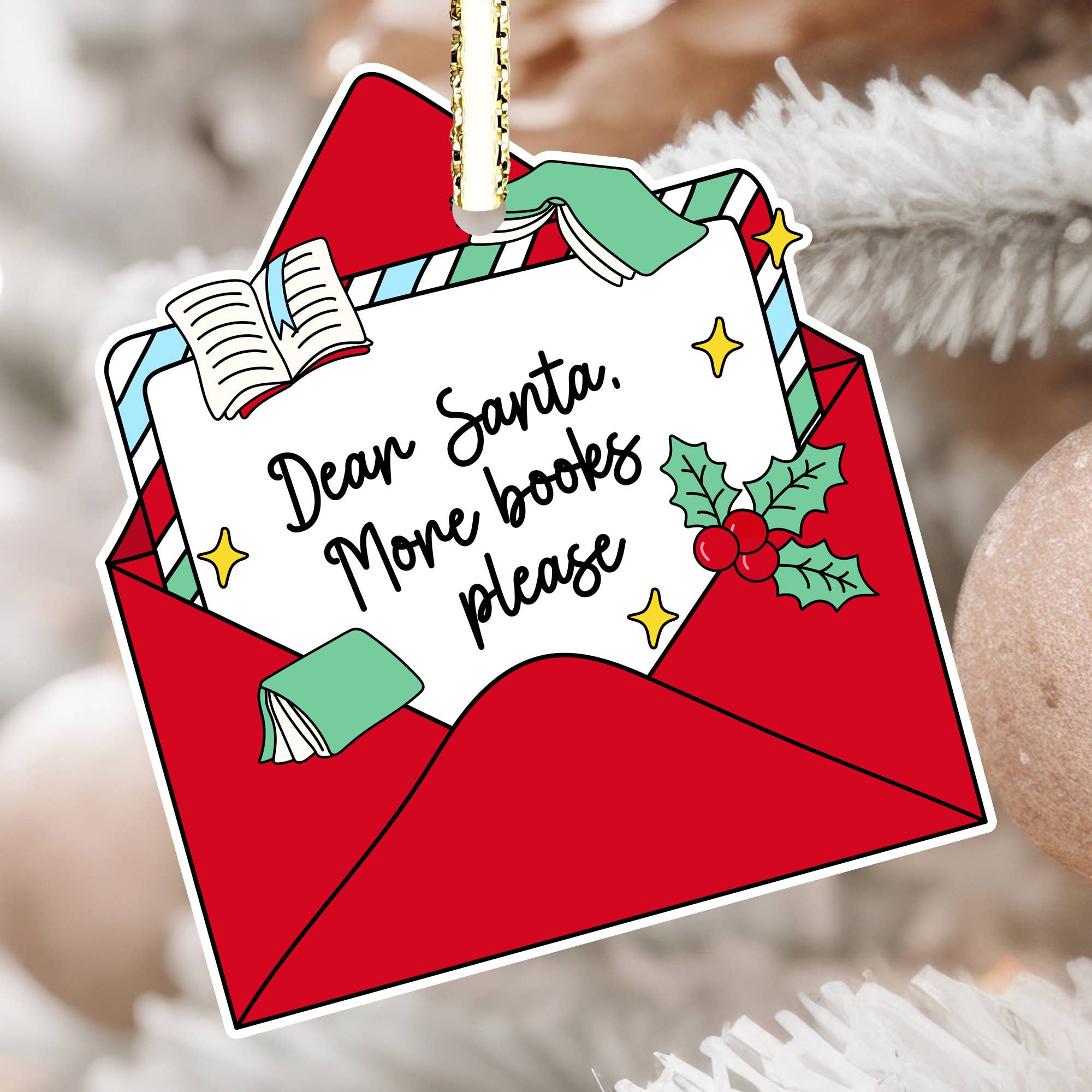 Bookish Dear Santa Ornament