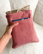 Girl Read Your Book Embroidered Corduroy Book Sleeve with Bow Knot