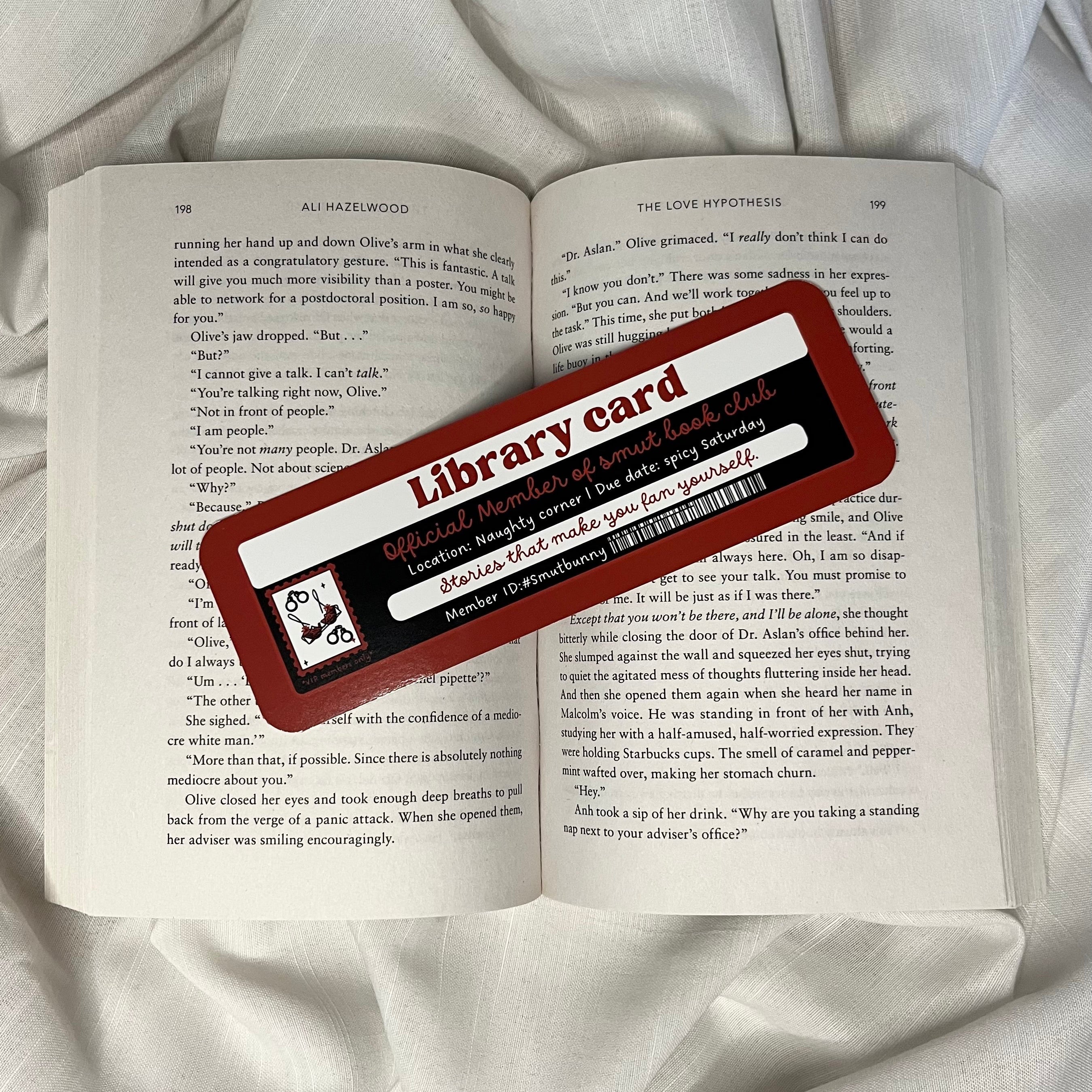 Smut Book Club Library Card Bookmark