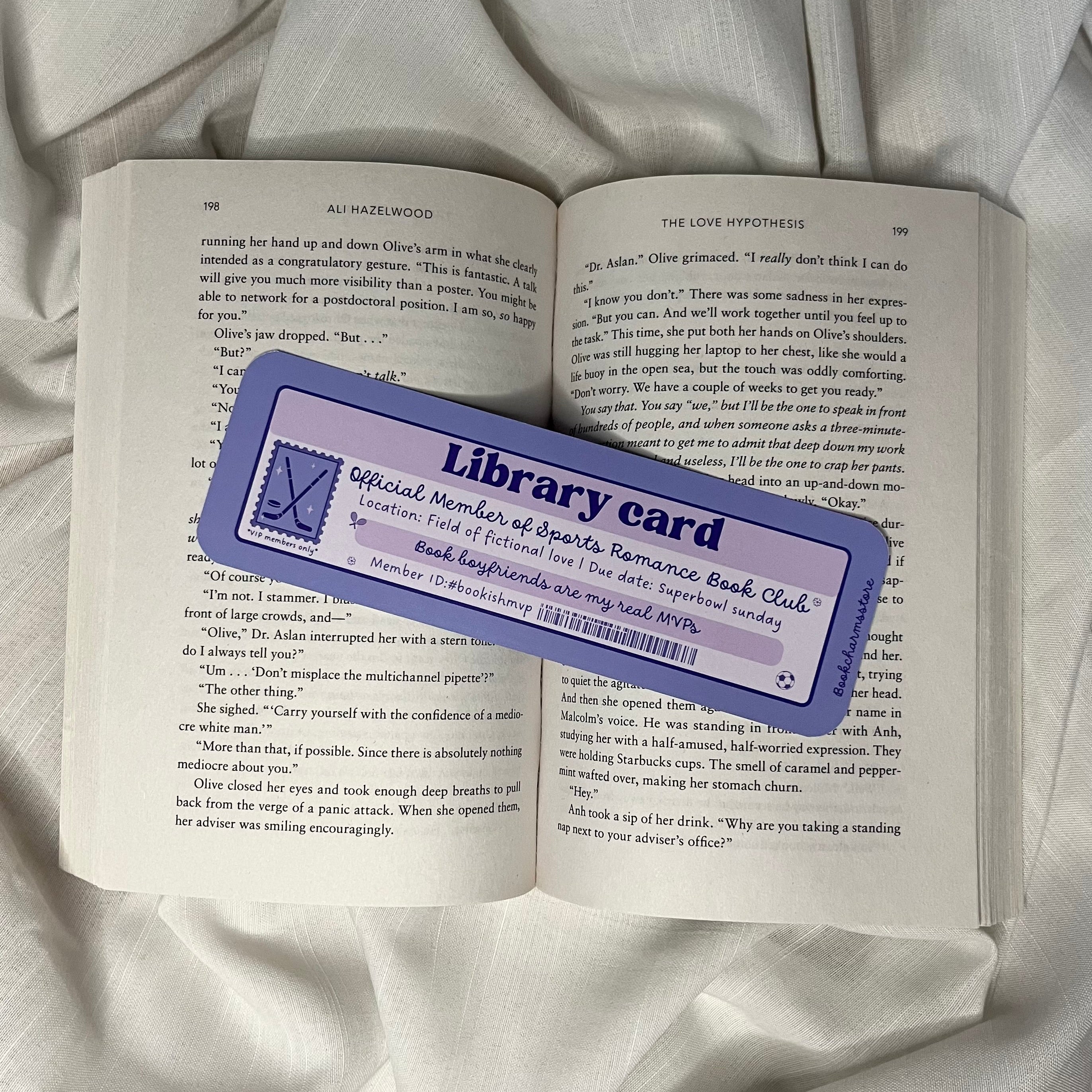 Sports Romance Library Card Bookmark