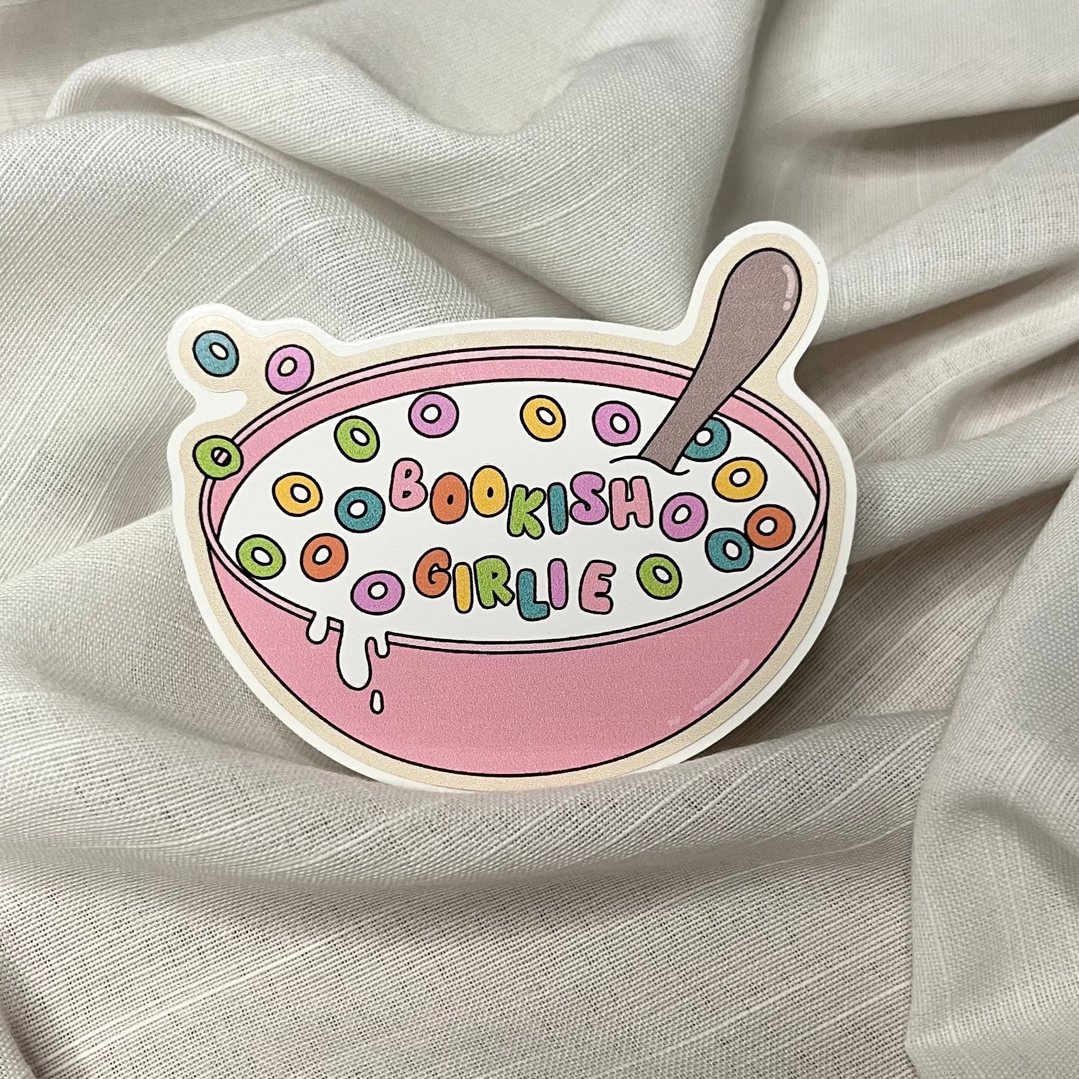 Cereal Bookish Girl Sticker