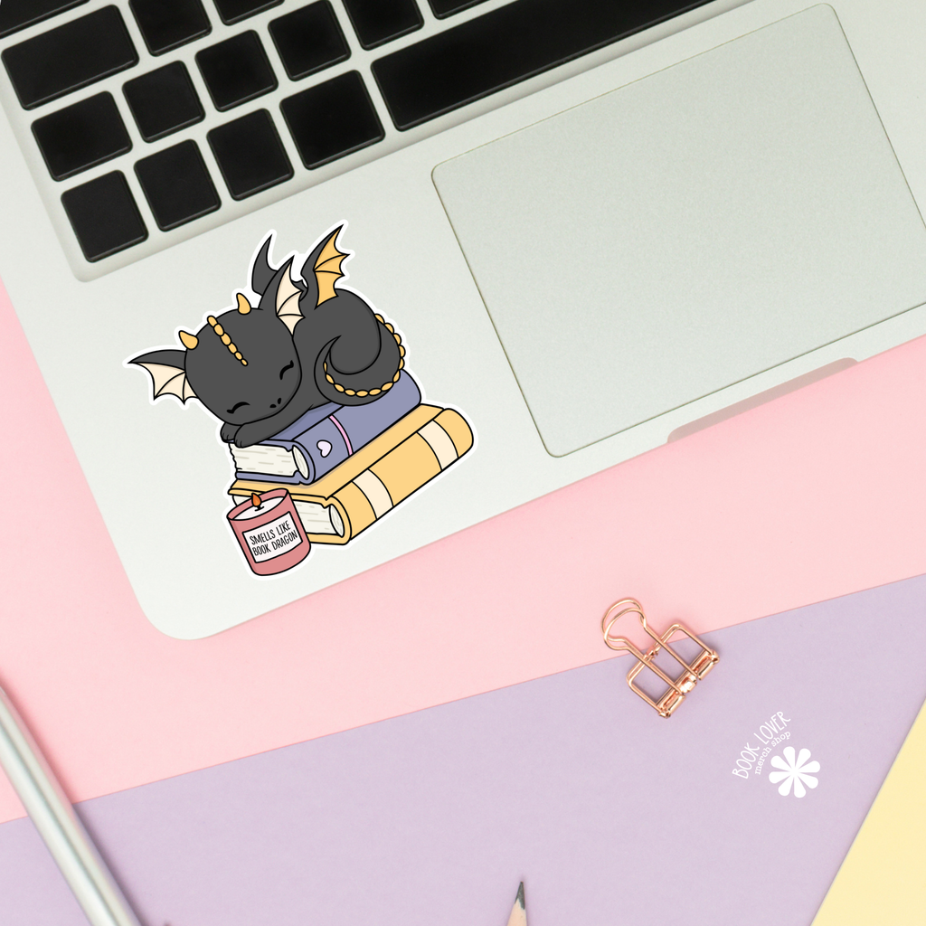 Smells Like Book Dragon Stickers / Bookish Stickers: 3''