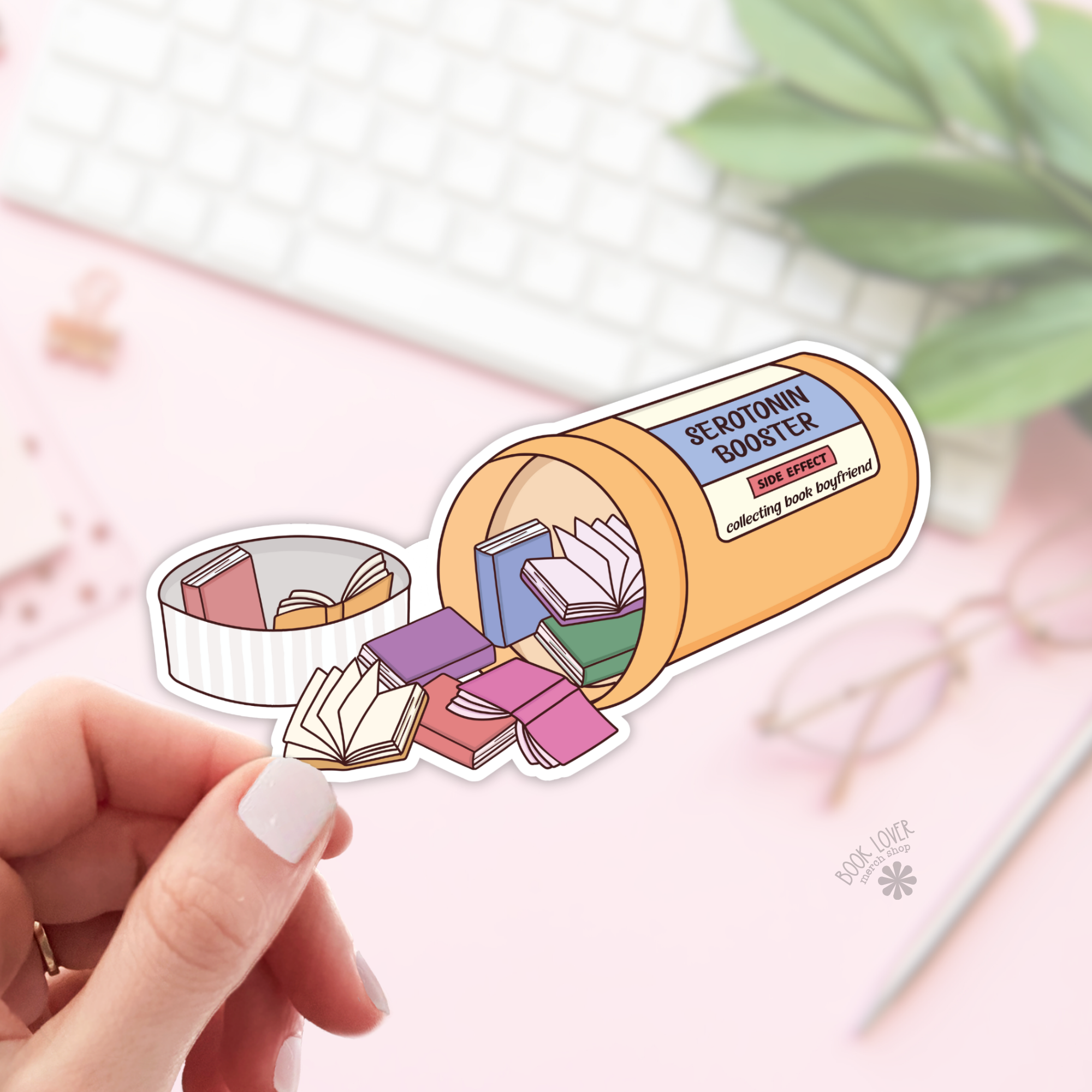 Serotonin Booster Stickers / Bookish Stickers / Book Lover: 3''