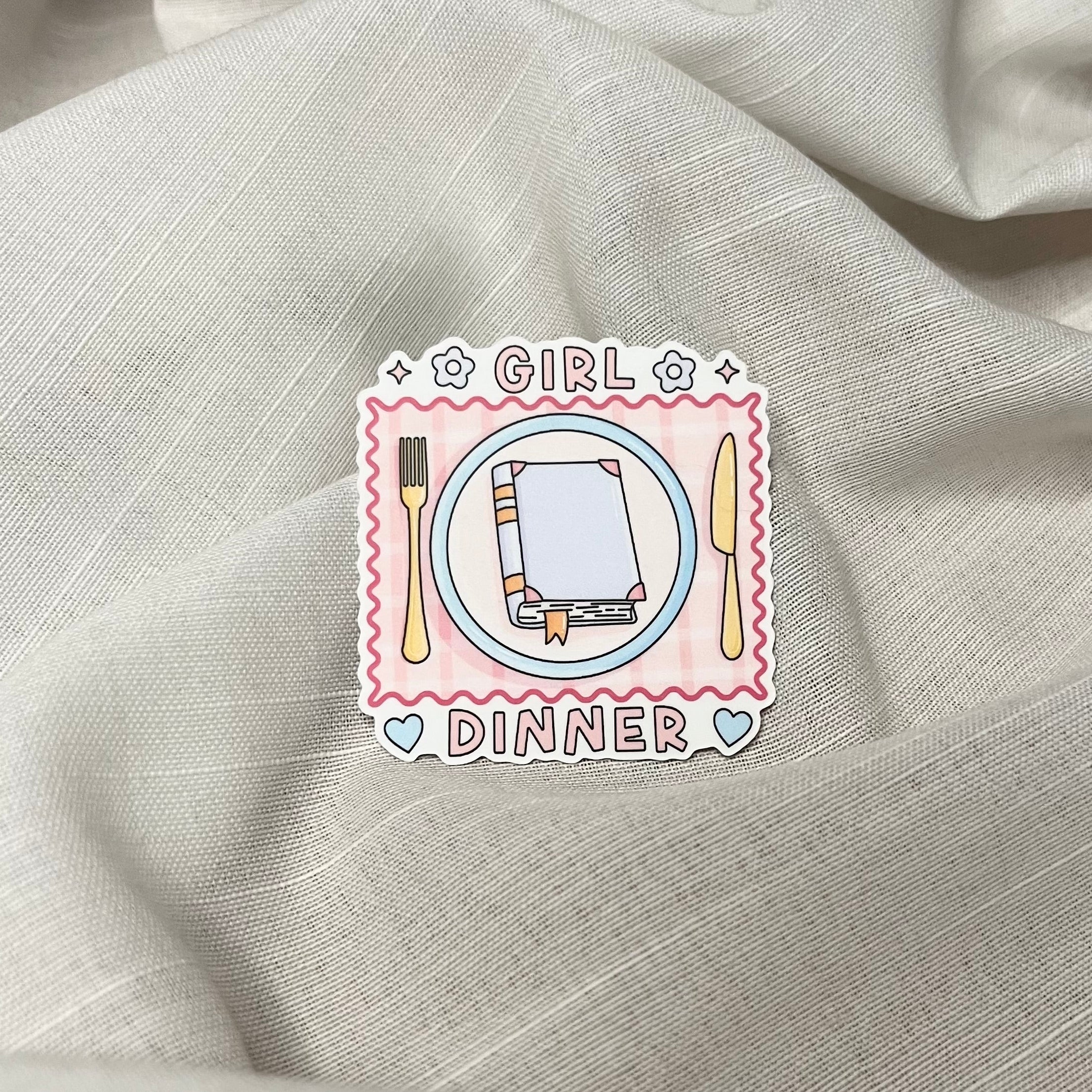 Bookish Girl Dinner Sticker