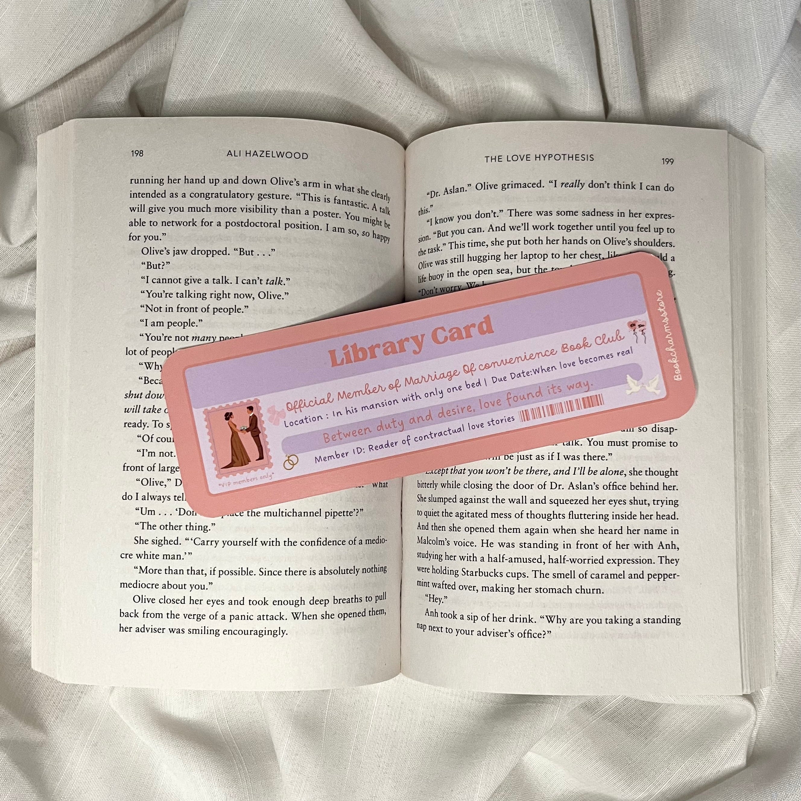 Marriage of Convenience Library Card Bookmark