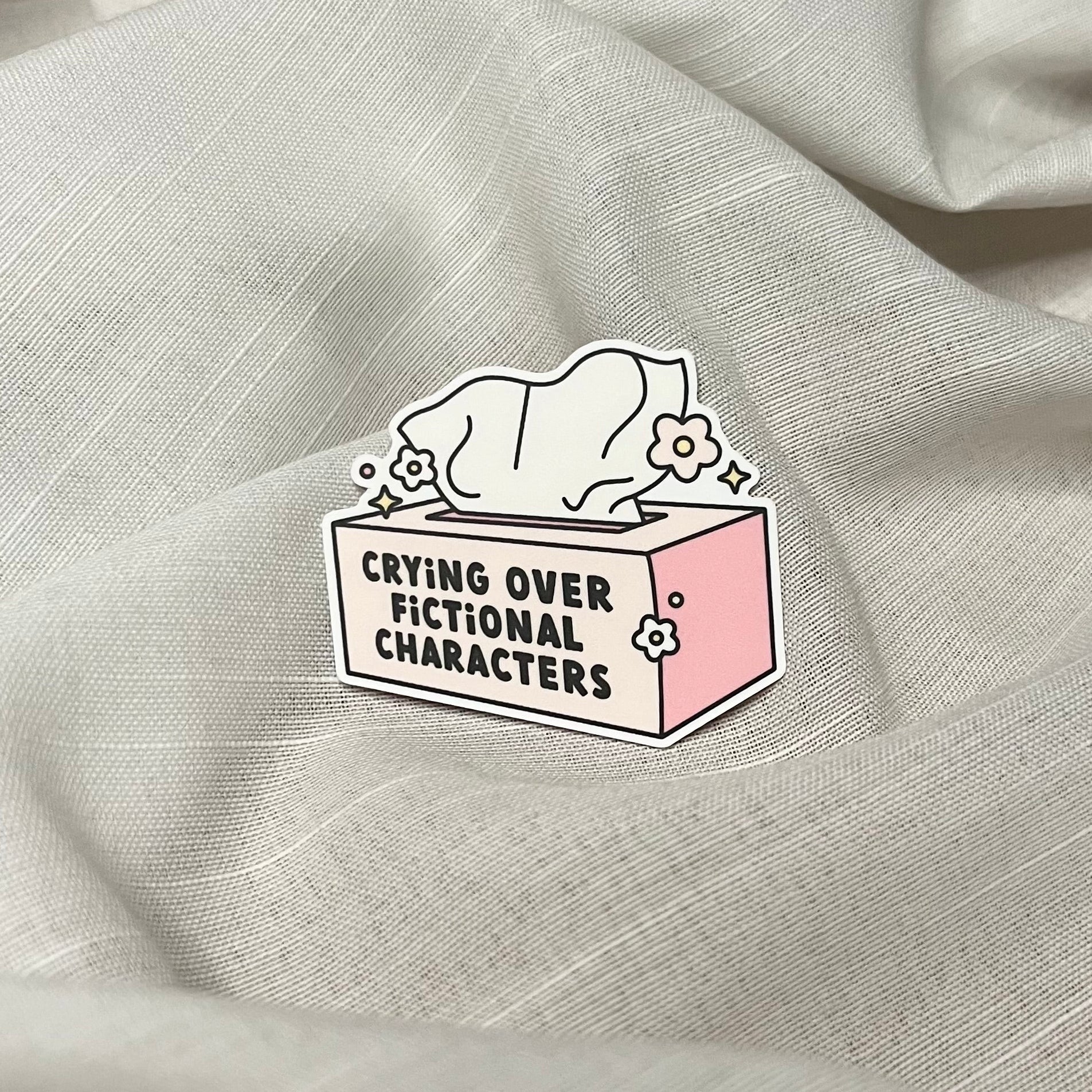 Crying Over Fictional Characters Sticker