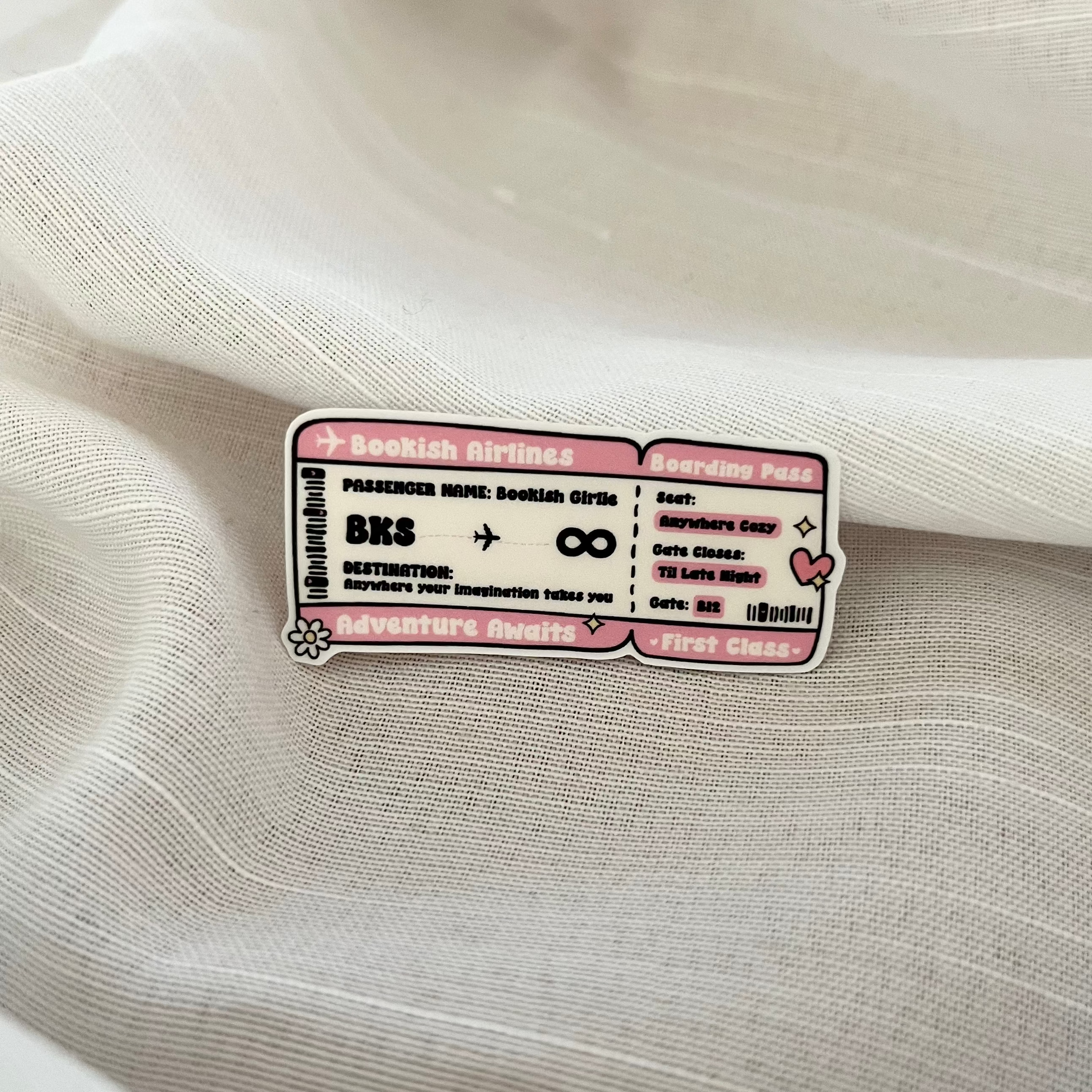 Bookish Boarding Pass Sticker