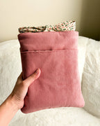 Girl Read Your Book Embroidered Corduroy Book Sleeve with Bow Knot