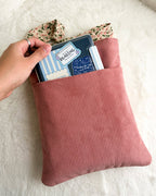 Girl Read Your Book Embroidered Corduroy Book Sleeve with Bow Knot